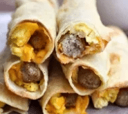 Eggs And Sausage Breakfast Taquitos