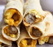 Eggs and Sausage Breakfast Taquitos