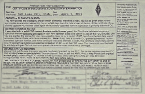 Ham radio license