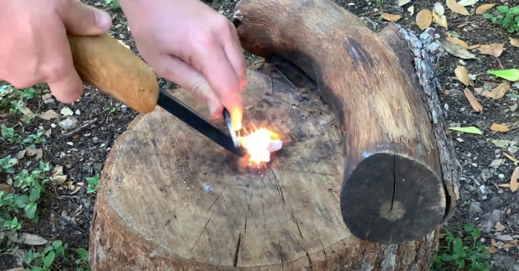 Ferrocerium Rod Use as a Steel Fire Starter Flint