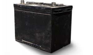 Batteria di una vecchia auto