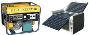 solar generator or fuel generators