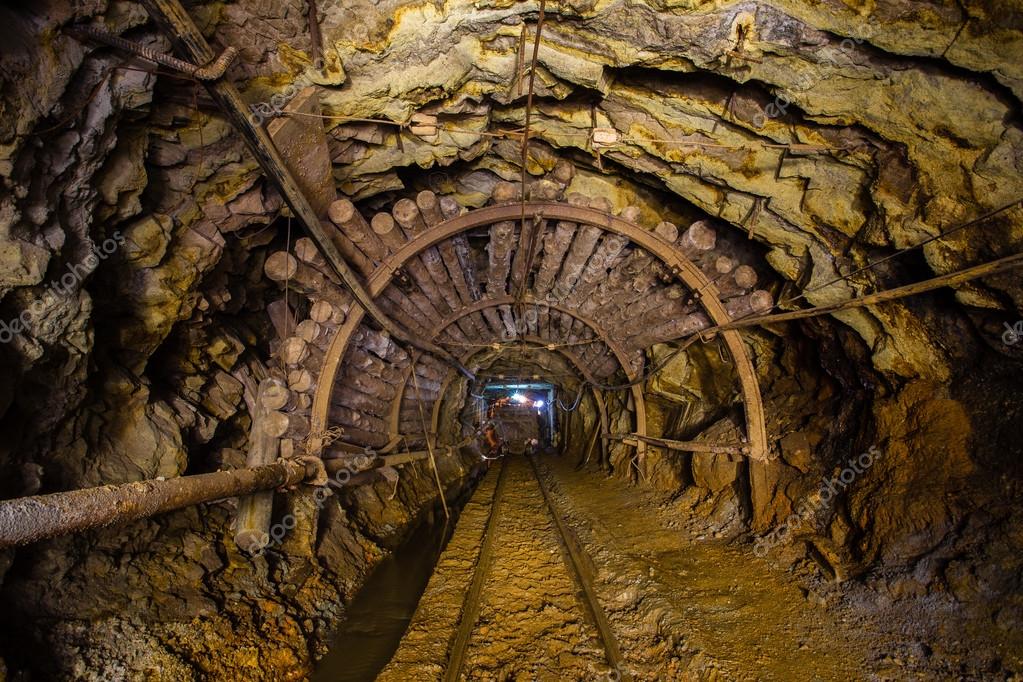 Underground-Mine-Passage-With-Rails