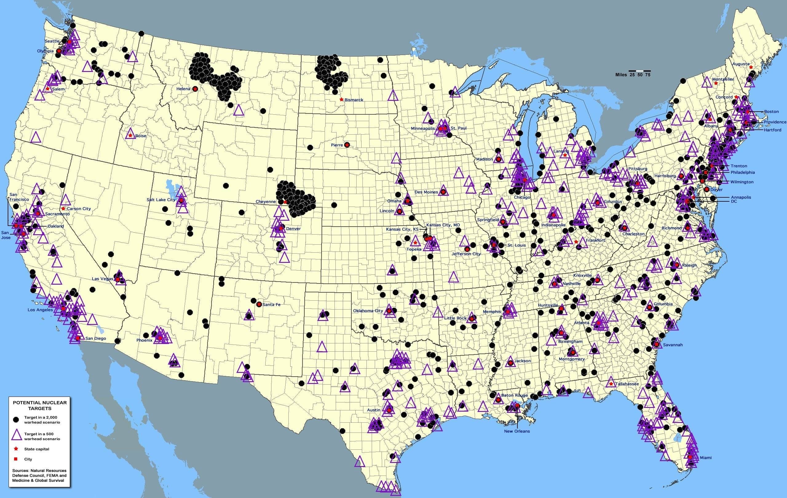 nuclear targets map