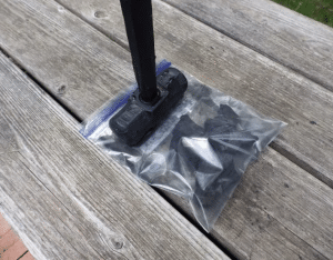 Charcoal-In-2-Plastic-Bags-Before-Hammering-For-First-Breakup