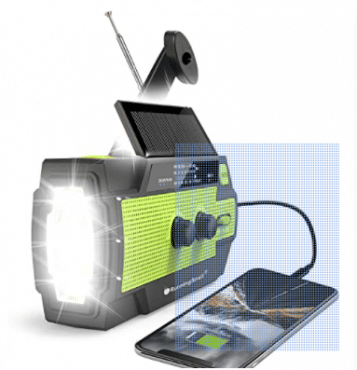 RunningSnail Emergency Crank Radio，4000mAh-Solar