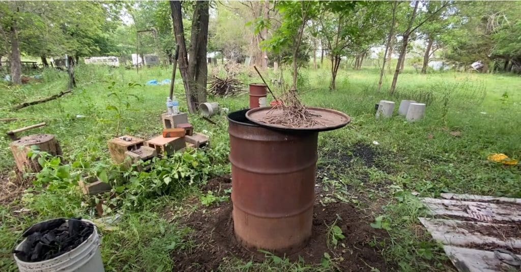 Using a Cover for Burning Yard Waste