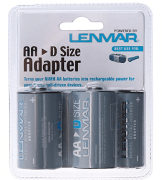 "D" Size Battery Shell Adapter for AA Batteries By Lenmar