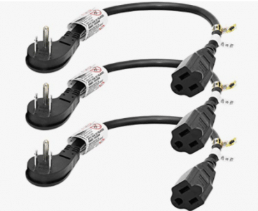 1ft Low Profile Angle Extension Power Cord 14